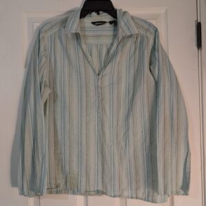 Vintage Eddie Bauer Multicolor Striped Popover Shirt Size XL